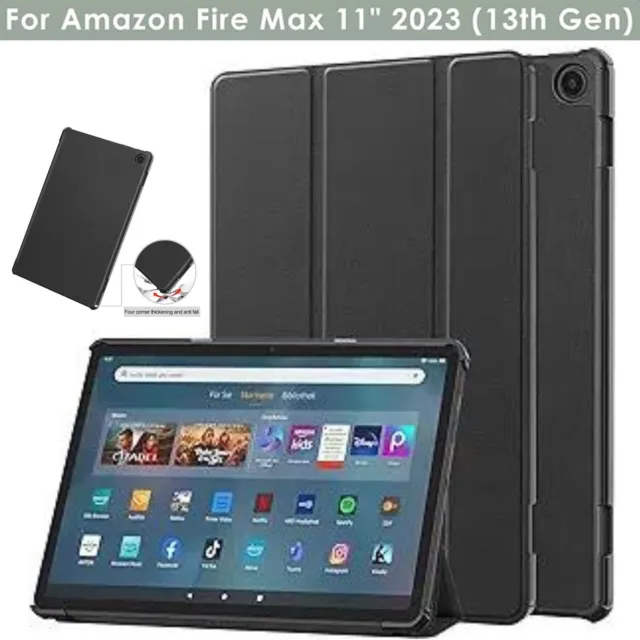 For Amazon Fire Max 11" 2023 13th Generation Slim Smart Leather Stand Cover Case