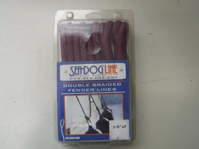 2 Pack 3/8 Inch 6FT Premium Double Braid Nylon Fender Line Boat Dock Line Rope