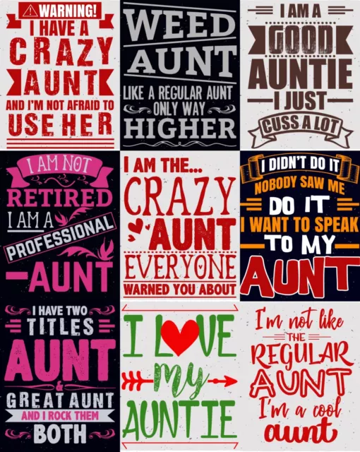 50 Sweet RelationShip With Auntie Designs Bundle (AI, DXF, EPS, JPG, PNG, SVG)