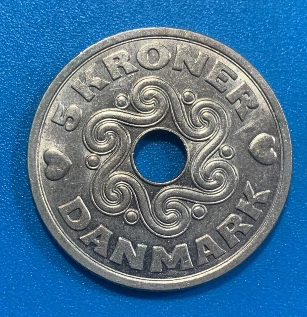 1990 Denmark 5 Kroner Coin