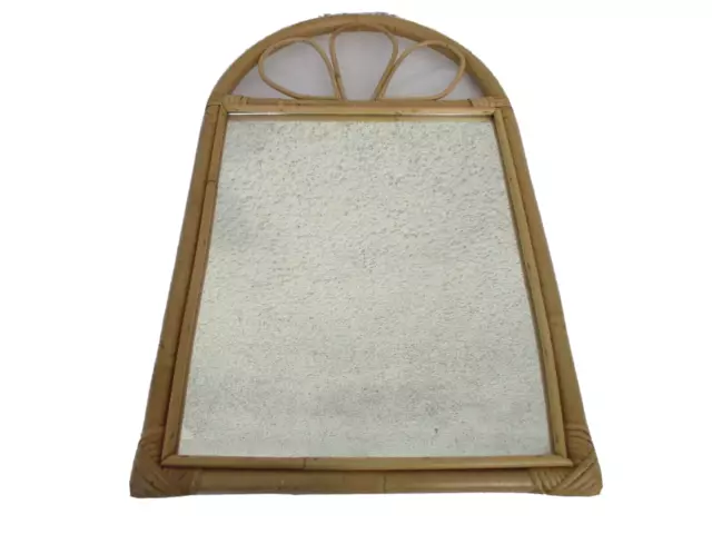 Miroir en bambou et rotin vintage 70/80 déco vannerie