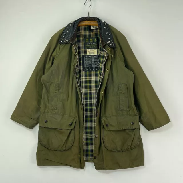 Barbour Ragged Priest Gamefair Wax Jacket Mens C40 Medium Green Vintage Punk