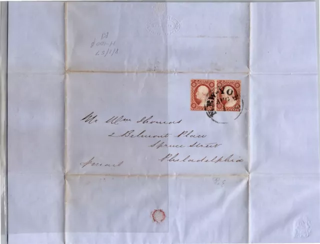 Bh Goldpath: Us Cover 1857, New York, With Letter Bh001_P03