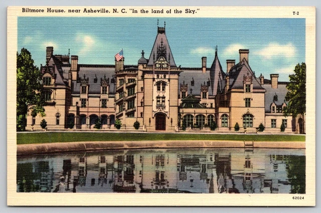 NC Asheville North Carolina Biltmore House Linen unp vintage  Postcard (t18)