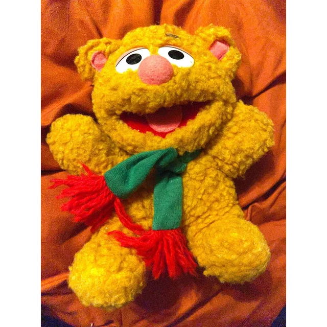 Vintage 1987 Baby Fozzie Christmas Bear Muppets Plush Toy Jim Henson