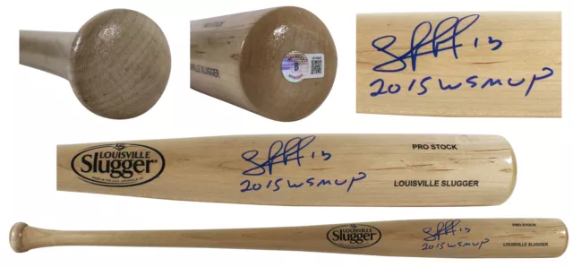 Royals Salvador Perez "2015 WS MVP" Signed Blonde Louisville Slugger Bat BAS Wit