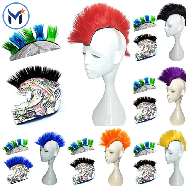 Punk Wigs For Helmet Hawks Mohawk Motorcycle Accessories Racing Hair Stick