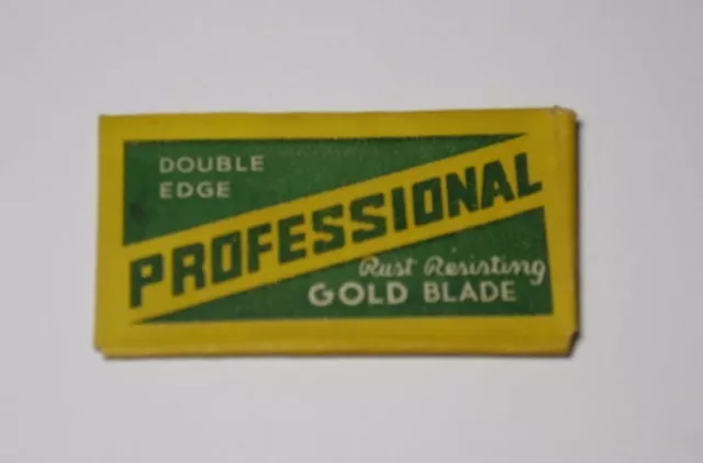 Old Antique VTG 1930s PROFESSIONAL GOLD BLADE Safety RAZOR BLADE IN Wrapper USA
