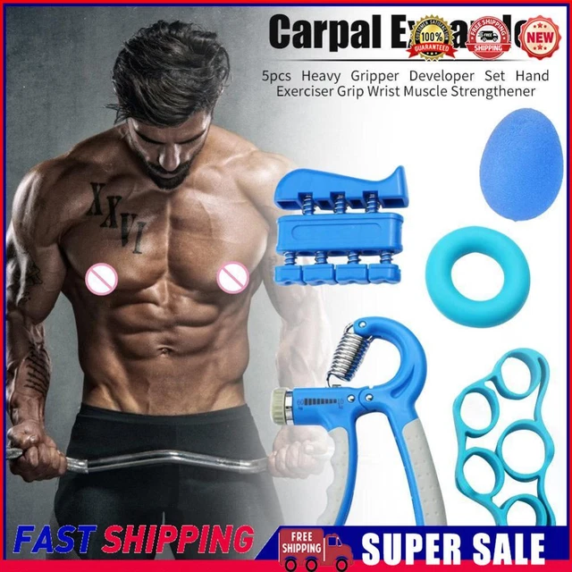 5pcs Heavy Gripper Developer Set Hand Exerciser Grip Wrist Muscle Strengthener