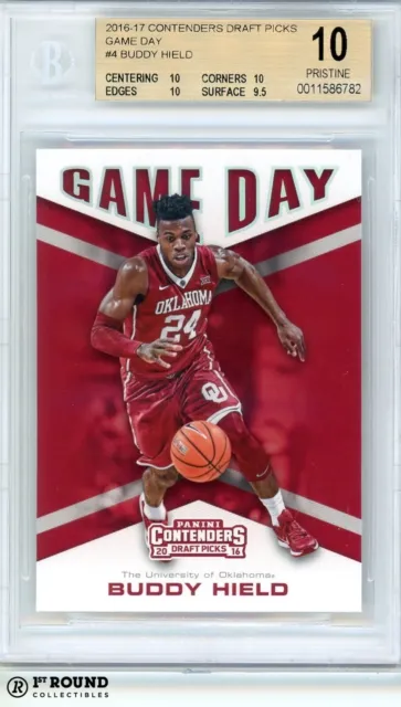POP 1: Buddy Hield BGS 10: 2016-17 Panini Contenders DP Game Day Pristine Rookie