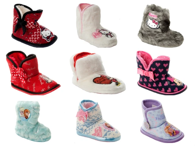 Girls Official Branded Character Novelty Pull On Bootie Slippers Uk Size 5-1