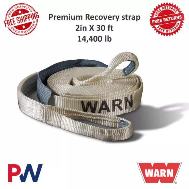 Warn Industries Premium Recovery Strap 2'' x 30' 14,000 lb #88922