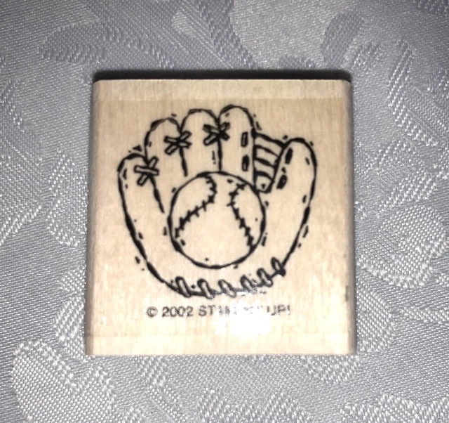 STAMPIN' UP! BASEBALL Softball Glove and Ball 2002 Rubber Stamp Stampin