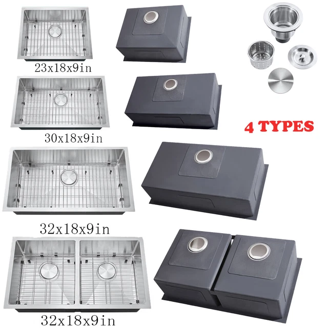 SINGLE BOWL/DOUBLE BOWL Undermount Stainless Steel Kitchen Sink