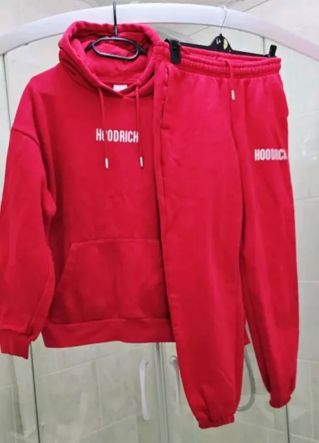 HOODRICH FULL TRACKSUIT Hoodie & Bottoms Red & White Suit Size S/Xs ...