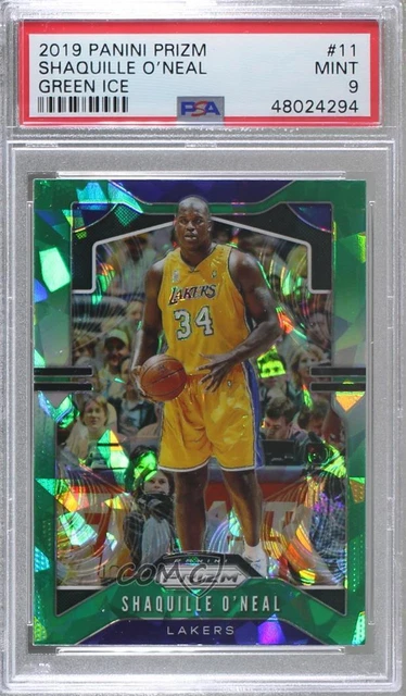 2019-20 Panini Prizm Green Ice Prizm Shaquille O'Neal #11 PSA 9 MINT HOF