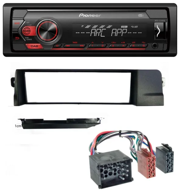 Pioneer DAB 1DIN MP3 AUX USB Autoradio für BMW 3er E46 Profiversion Rundpin