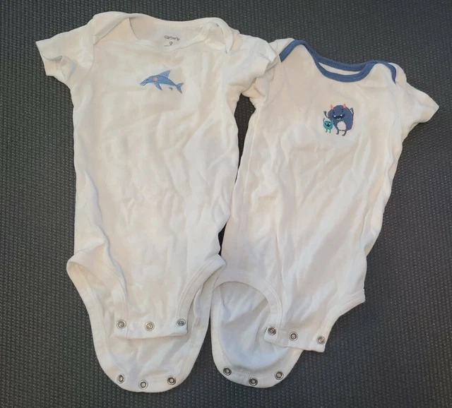 Carters (2) one piece Infant Baby 9 months Short Sleeve