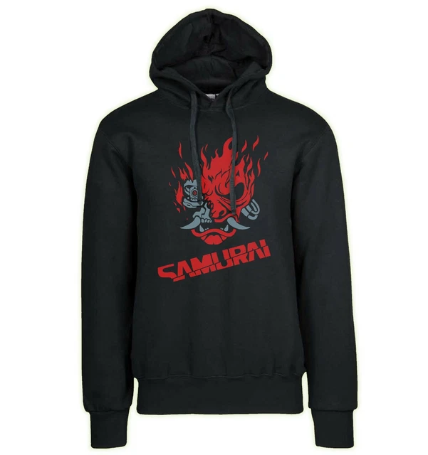 Hoodie Black - Felpa Nera - Cyberpunk - Red Samurai