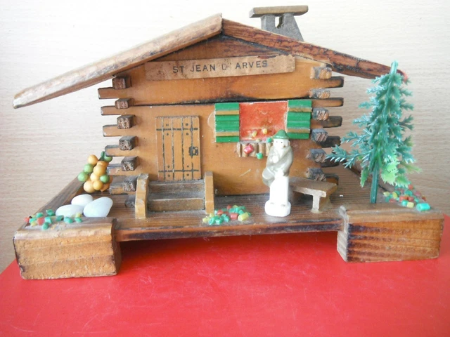 Boîte à Bijoux Vintage En Forme De Chalet En Bois - Décoration Ancienne - Occasion - Fabriquée En France
