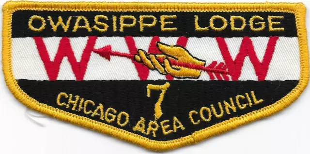 Owassippe Lodge 7 Flap Chicago Area Council Order of the Arrow OA Boy Scouts BSA