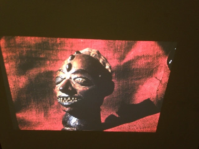 Ekoi Nigeria Human Skin Mask: African Tribal Art Vintage 35mm Slide
