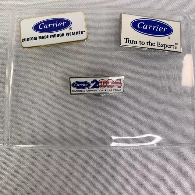 Carrier 2004 National Convention Lapel Pin And Two Regular Carrier Lapel Pins