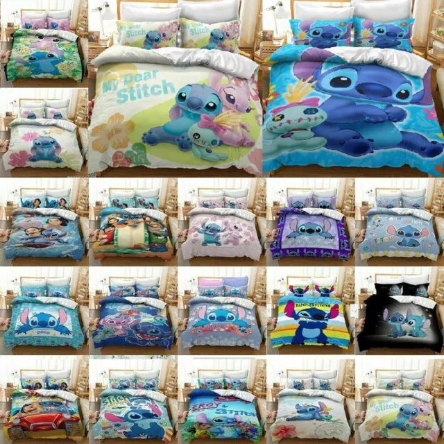 New Lilo & Stitch Bedding Set Kid 3D Stitch Duvet Cover Pillowcase Bed Set Gift 2