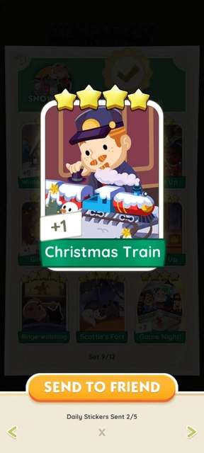 MONOPOLY GO - Christmas Train 4 ⭐️ Card Sticker