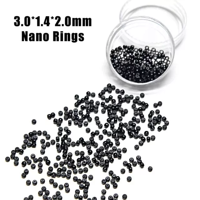 Hair Extension Bead Nano Rings NANO 200 Silicone Lined 3mm x 1.4mm x 2mm 400PCS