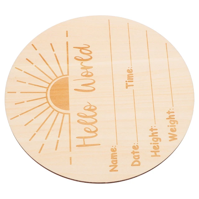 WOOD BIRTH ANNOUNCEMENT Sign Round Shaped Baby Name Wood Sign Newborn ...