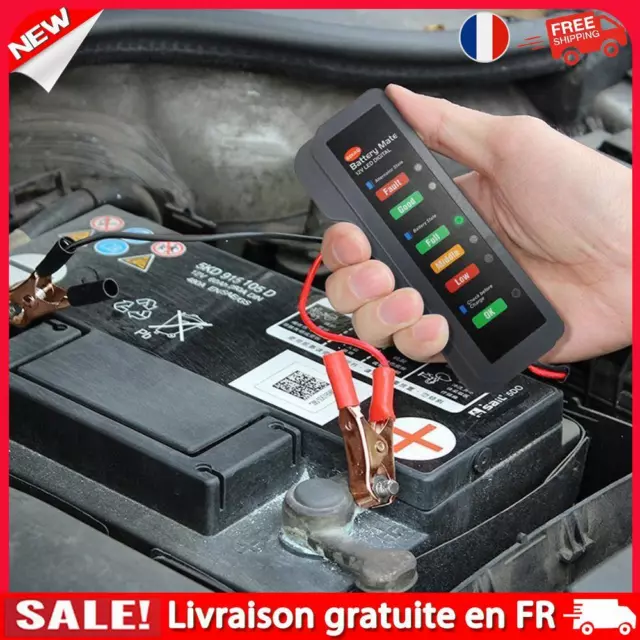 fr Mini 12V Car Battery Tester Digital Alternator 6 LED Lights Display Car Detec