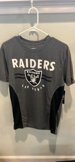 NFL Team Apparel Mens Las Vegas Raiders Dri Fit Shirt T-Shirt XL Gray Black NWT