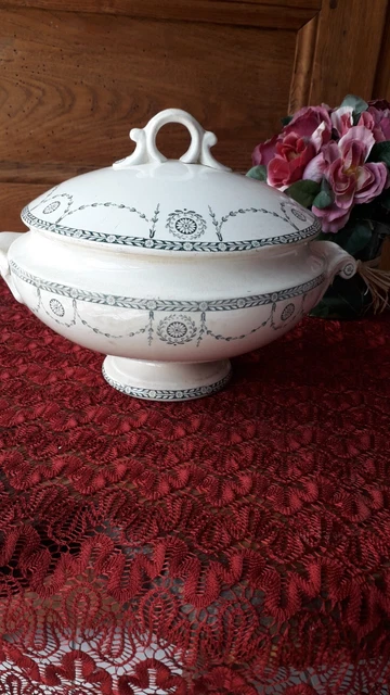 Soupière Faïence KG Lunéville Croix De Lorraine - Service Impératrice 27 Cm