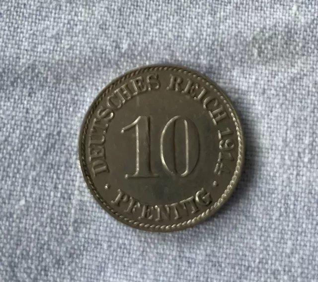 Deutsches Reich, 10 Pfennig 1914 A