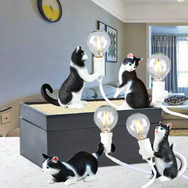Lampe en forme de chat en résine Veilleuse moderne Chambre Dortoir Éclairage