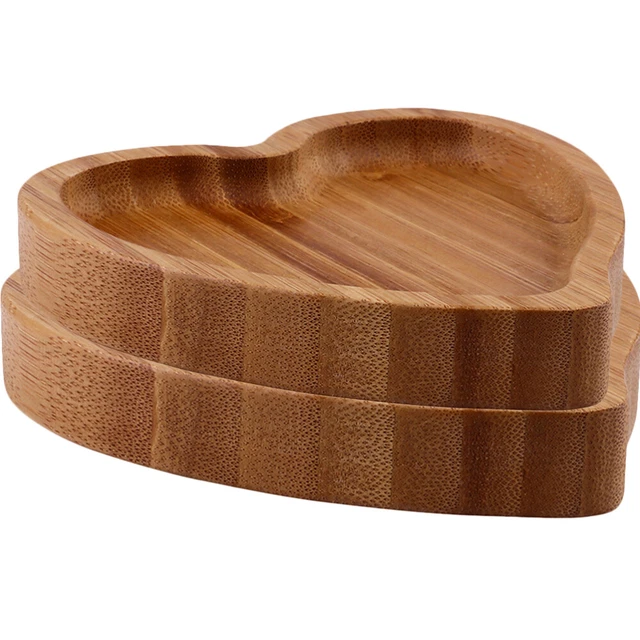 2 piezas placa de pan de madera de escritorio bandeja de almacenamiento madera bocadillo plato seco O