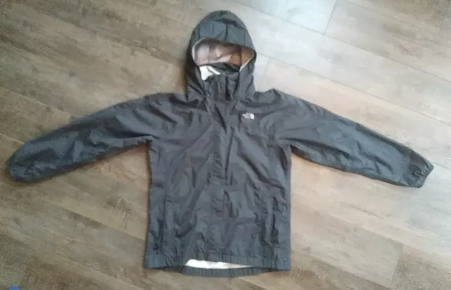 THE NORTH FACE Lightweight Shell Rain Jacket W/ Hood Size Girls XL Black HyVent