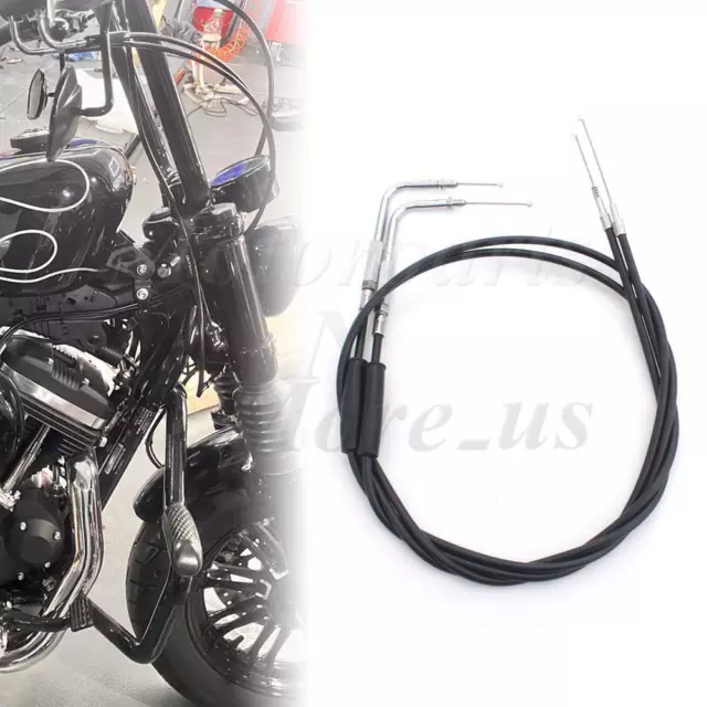 43-1/2" Dual Throttle Cable Wolfram Steel Fit For Harley Touring FLH FLT 96-07