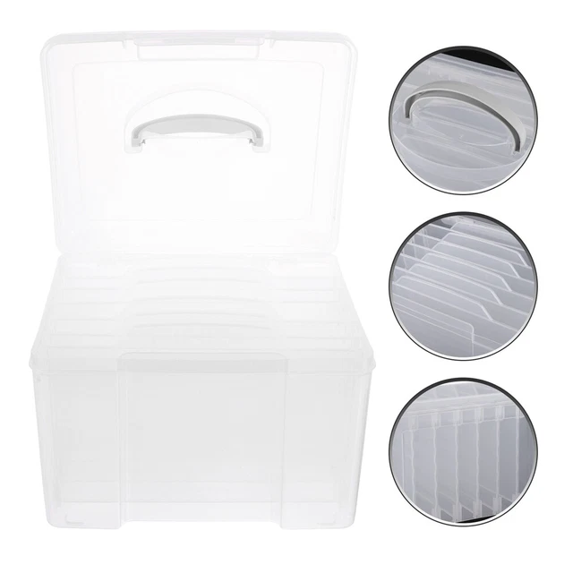 Organizador de fotos caja de almacenamiento de álbum de recortes caja organizadora de plástico multifunción