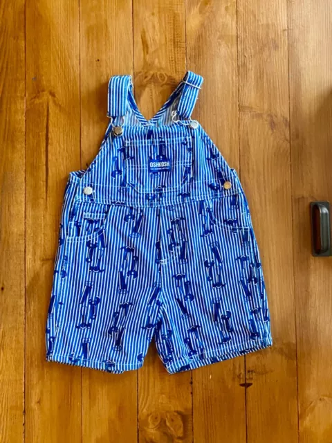 OshKosh Baby Boys Striped Shortalls 24 Mos Tools