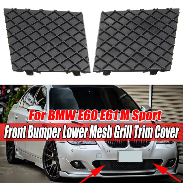 PAIR FRONT BUMPER Cover Lower Mesh Grill Trim For BMW E60 E61 M Sport