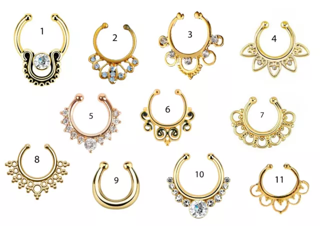 Piercing Gold Septum Fake - Anello Dorato Da Naso Finto