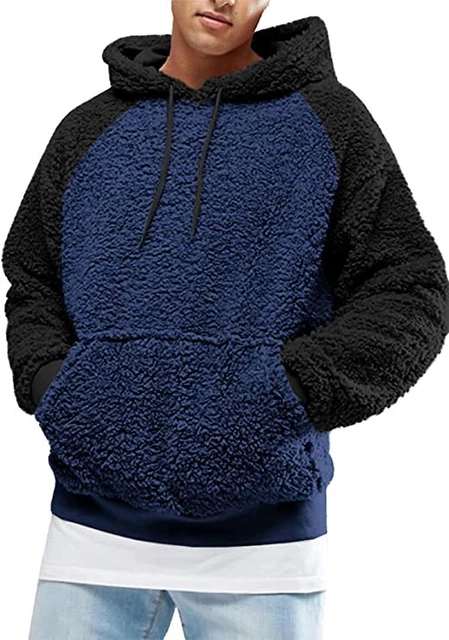 Gemijacka Felpa da uomo con cappuccio  in pile Teddy, con tasche XL