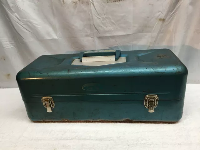 Old Pal Vintage Metal Fish Fishing Tackle Handle Box 19" Litiz Pennsylvania USA