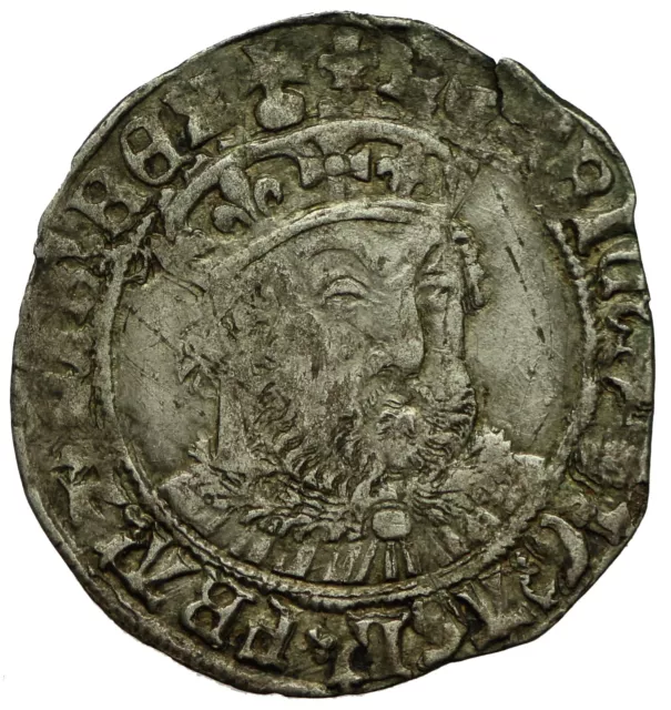 Henry viii Hammered Silver Groat  mm Lis  S2370