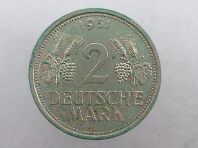 2 Mark Ähren und Trauben 1951 J - Zwei Mark Deutschland BRD ║ M112