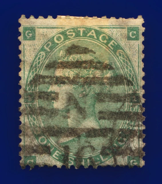 1862 SG90 1s Green J101(2) Misperf London Good Used Cat £300 doya