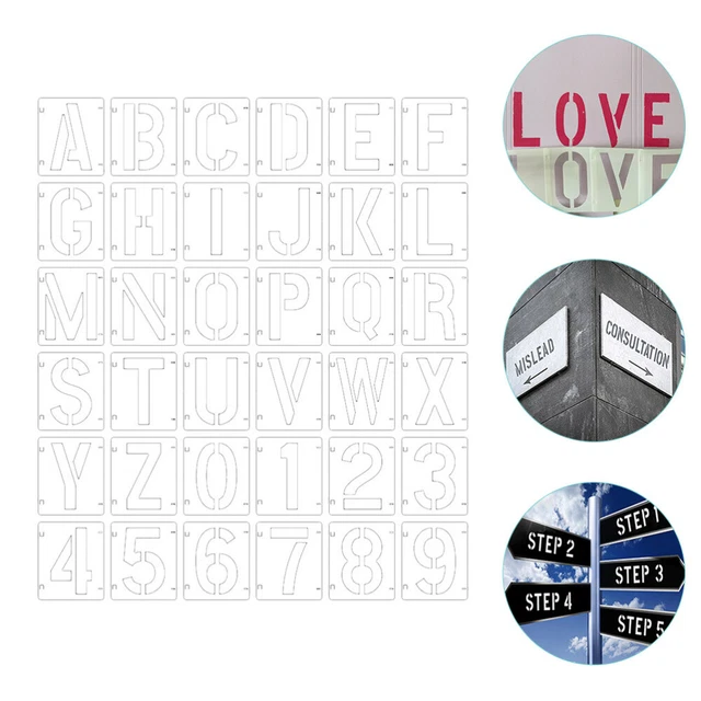 Letter Stencils Plastic Templates Alphanumeric Template Kids Mailbox Hollow Out