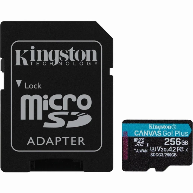 256GB Kingston Canvas Go! Plus microSDXC 170MB/s +Adapter SDCG3/256GB